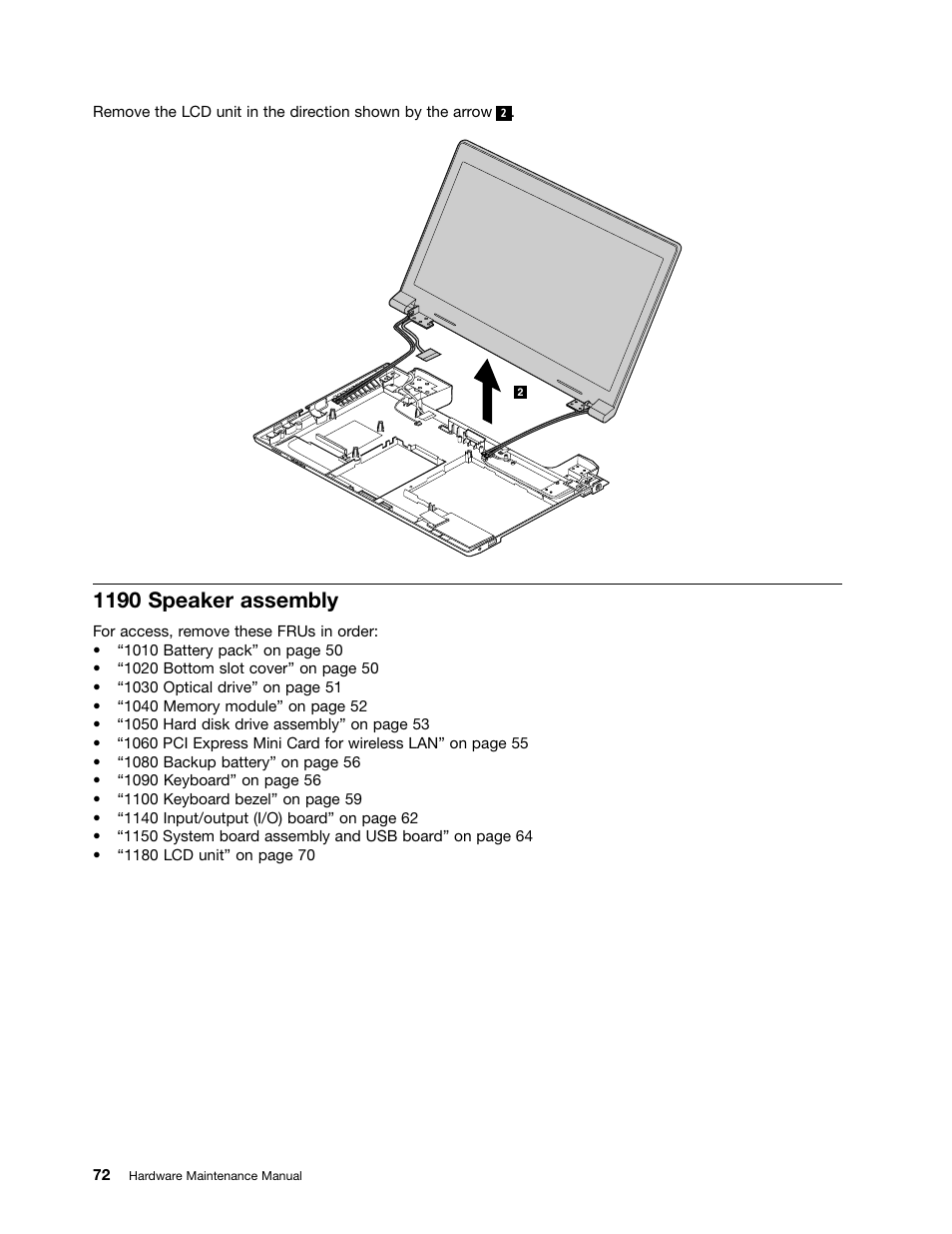 1190 speaker assembly | Lenovo E4325 User Manual | Page 78 / 88