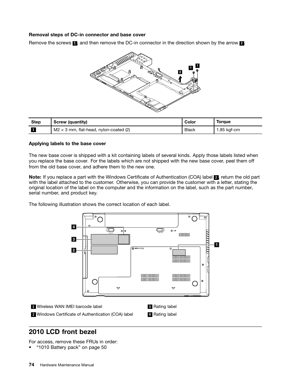 2010 lcd front bezel | Lenovo E4325 User Manual | Page 80 / 88