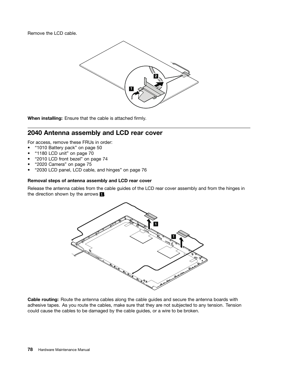 2040 antenna assembly and lcd rear cover | Lenovo E4325 User Manual | Page 84 / 88