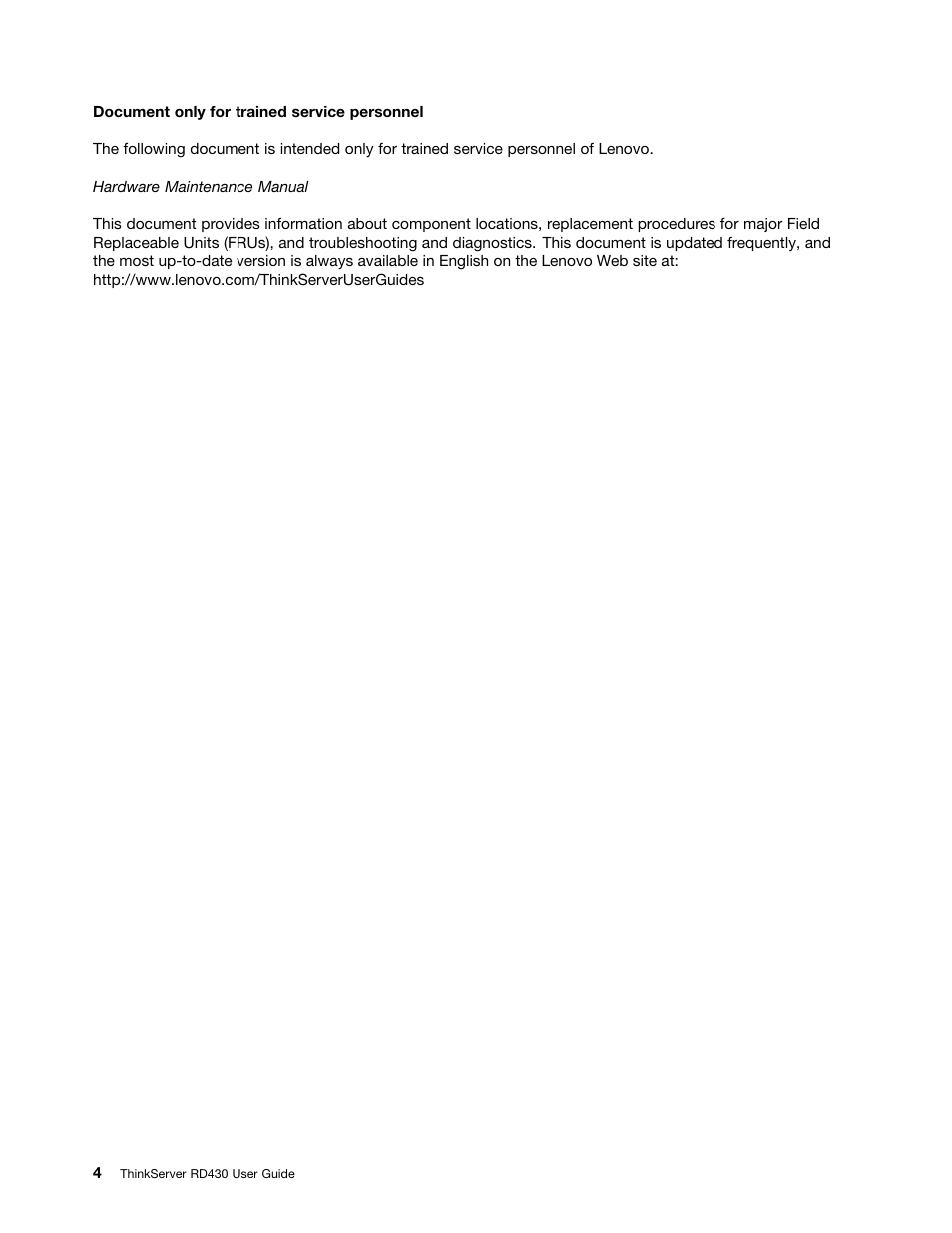 Lenovo ThinkServer RD430 User Manual | Page 16 / 216