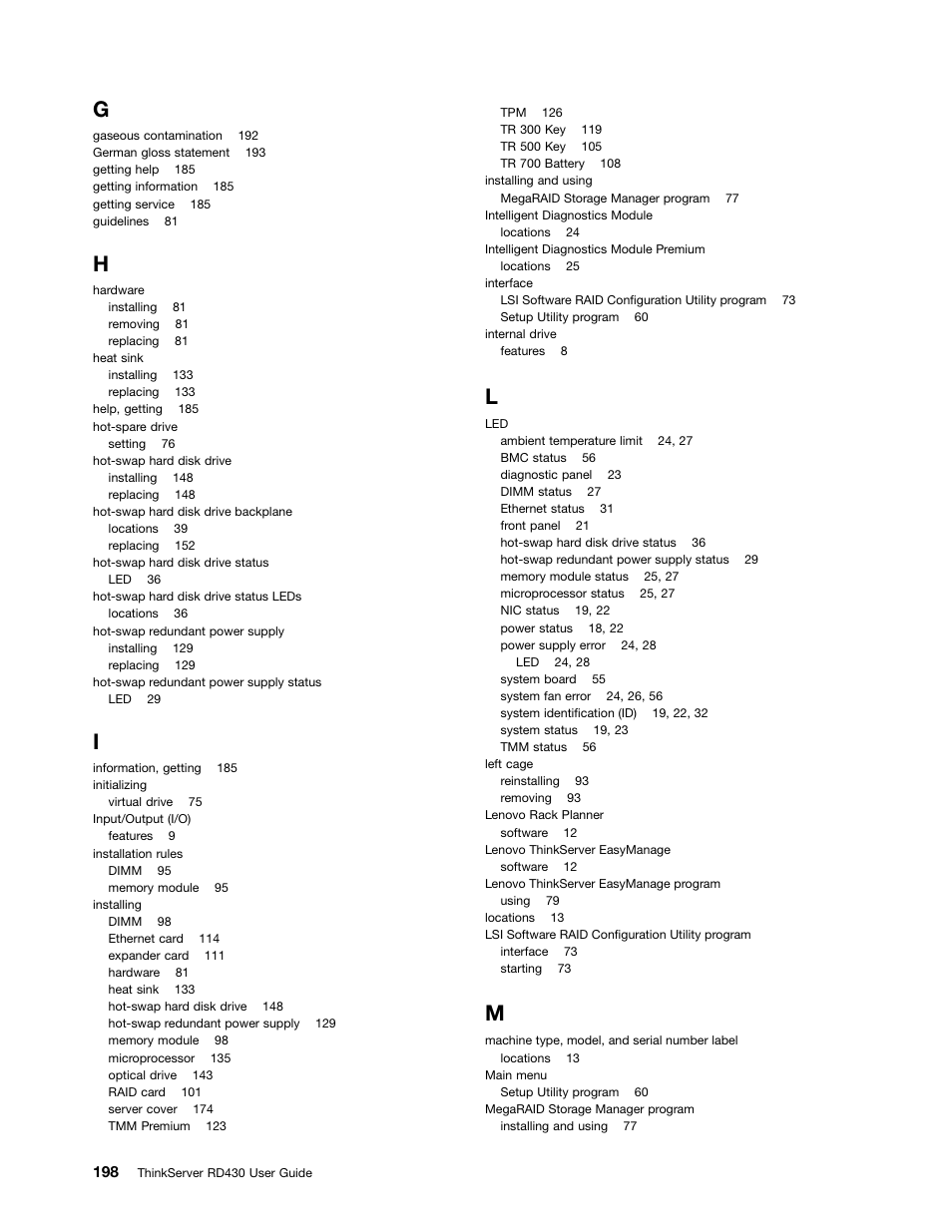 Lenovo ThinkServer RD430 User Manual | Page 210 / 216