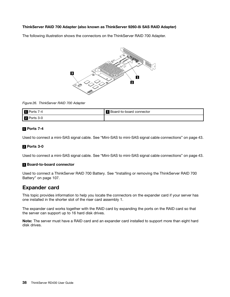 Expander card | Lenovo ThinkServer RD430 User Manual | Page 50 / 216