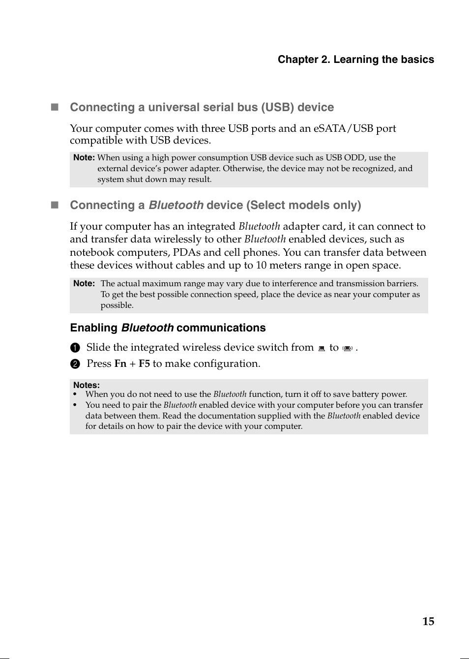 Connecting a bluetooth device (select models only) | Lenovo V370 Notebook User Manual | Page 19 / 40