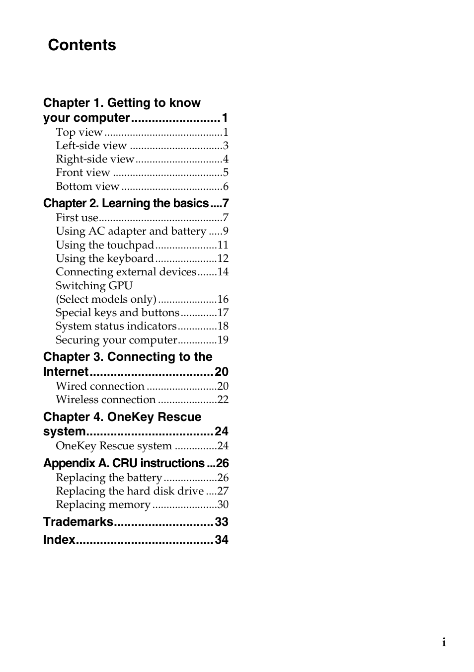 Lenovo V370 Notebook User Manual | Page 3 / 40