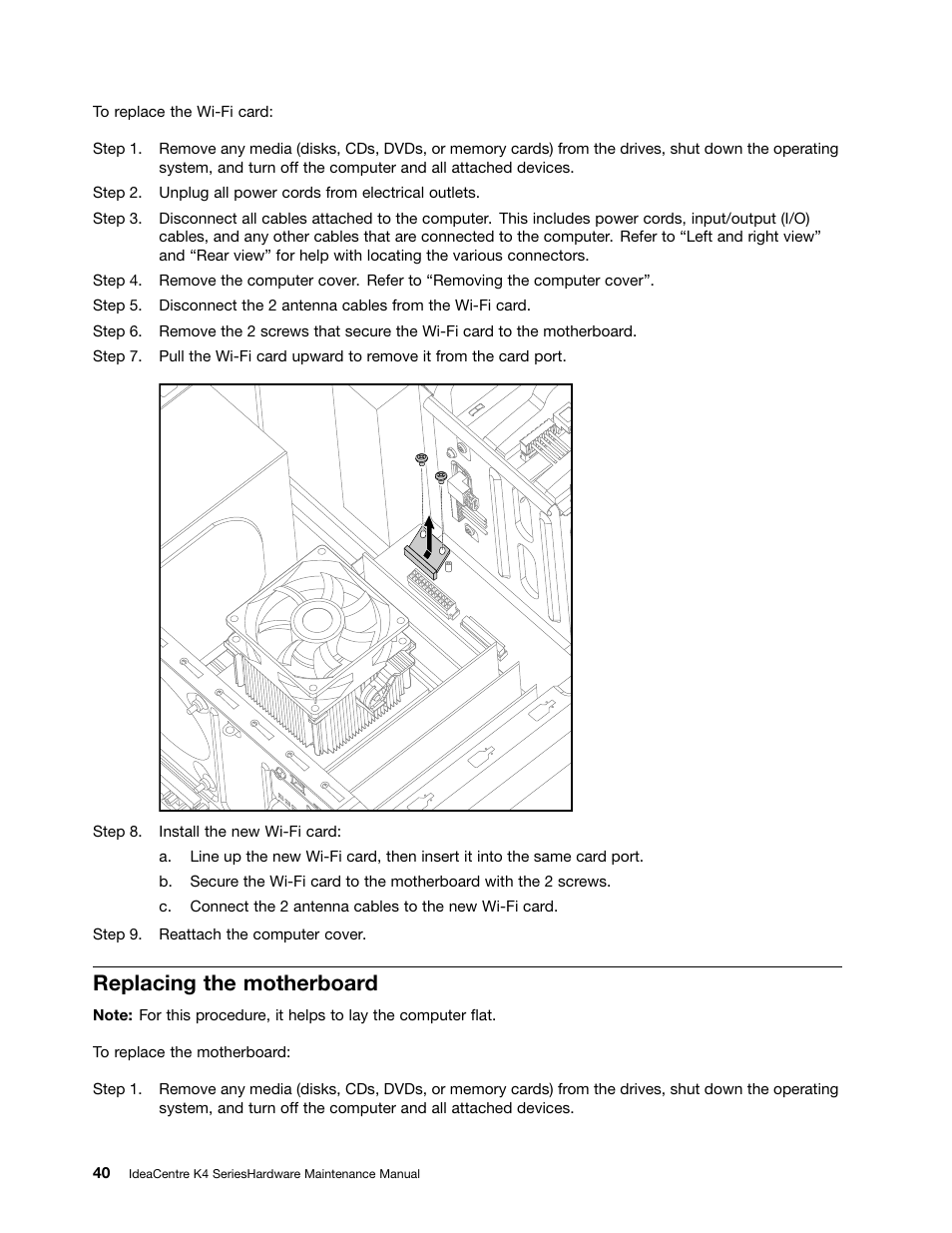 Replacing the motherboard | Lenovo IdeaCentre K415 User Manual | Page 46 / 57