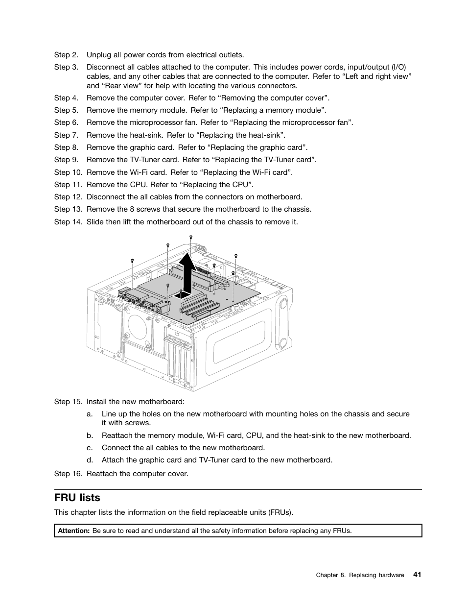 Fru lists | Lenovo IdeaCentre K415 User Manual | Page 47 / 57