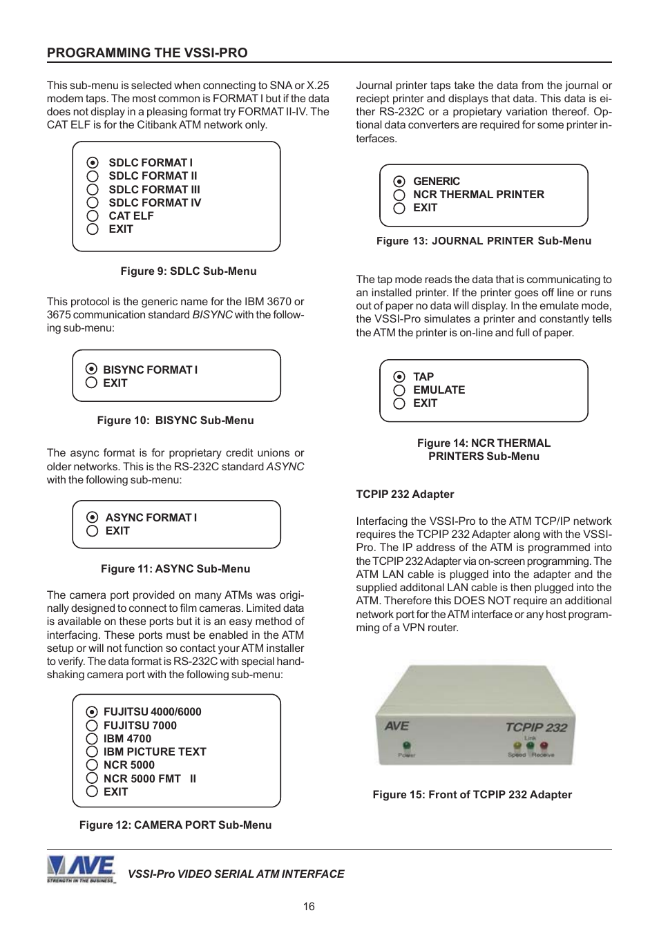 AVE Video Serial Synchronous ATM Interface VSSI-PRO User Manual | Page 16 / 64