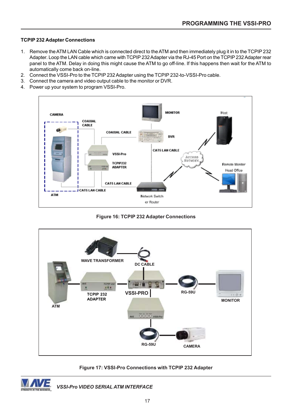 Programming the vssi-pro | AVE Video Serial Synchronous ATM Interface VSSI-PRO User Manual | Page 17 / 64