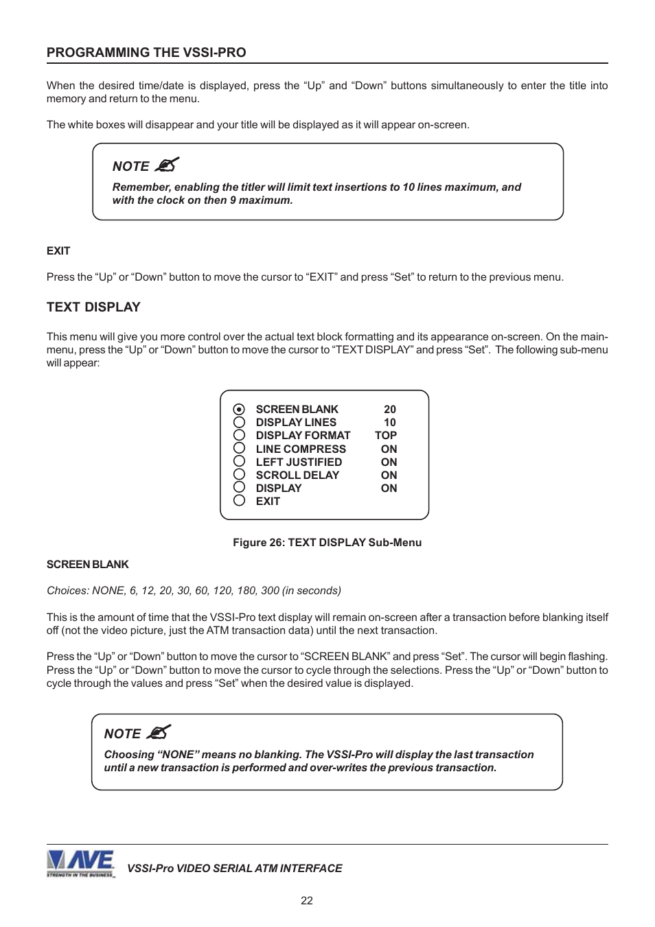 AVE Video Serial Synchronous ATM Interface VSSI-PRO User Manual | Page 22 / 64