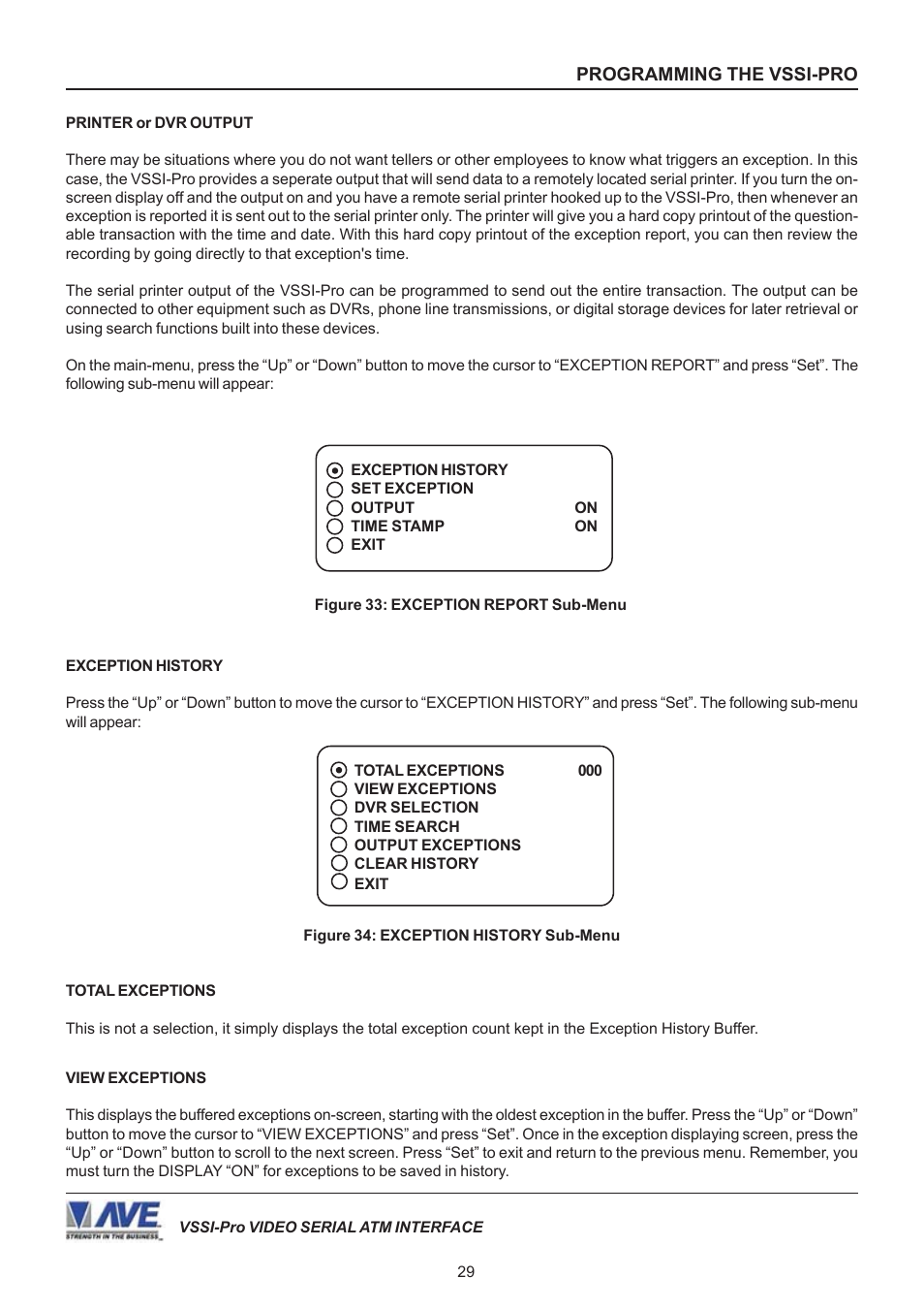 AVE Video Serial Synchronous ATM Interface VSSI-PRO User Manual | Page 29 / 64