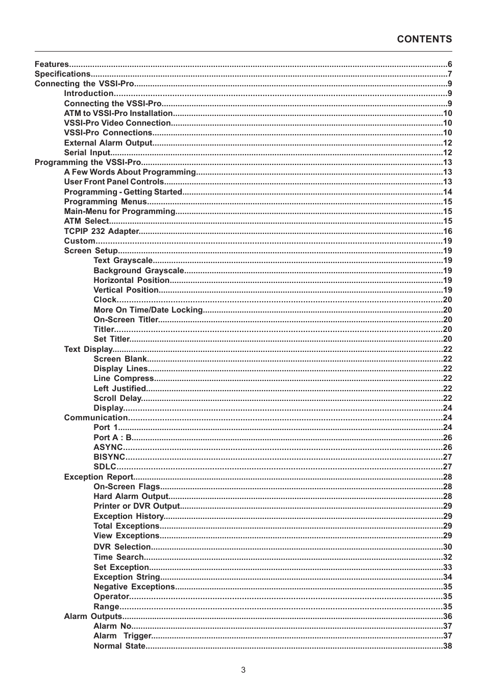 AVE Video Serial Synchronous ATM Interface VSSI-PRO User Manual | Page 3 / 64