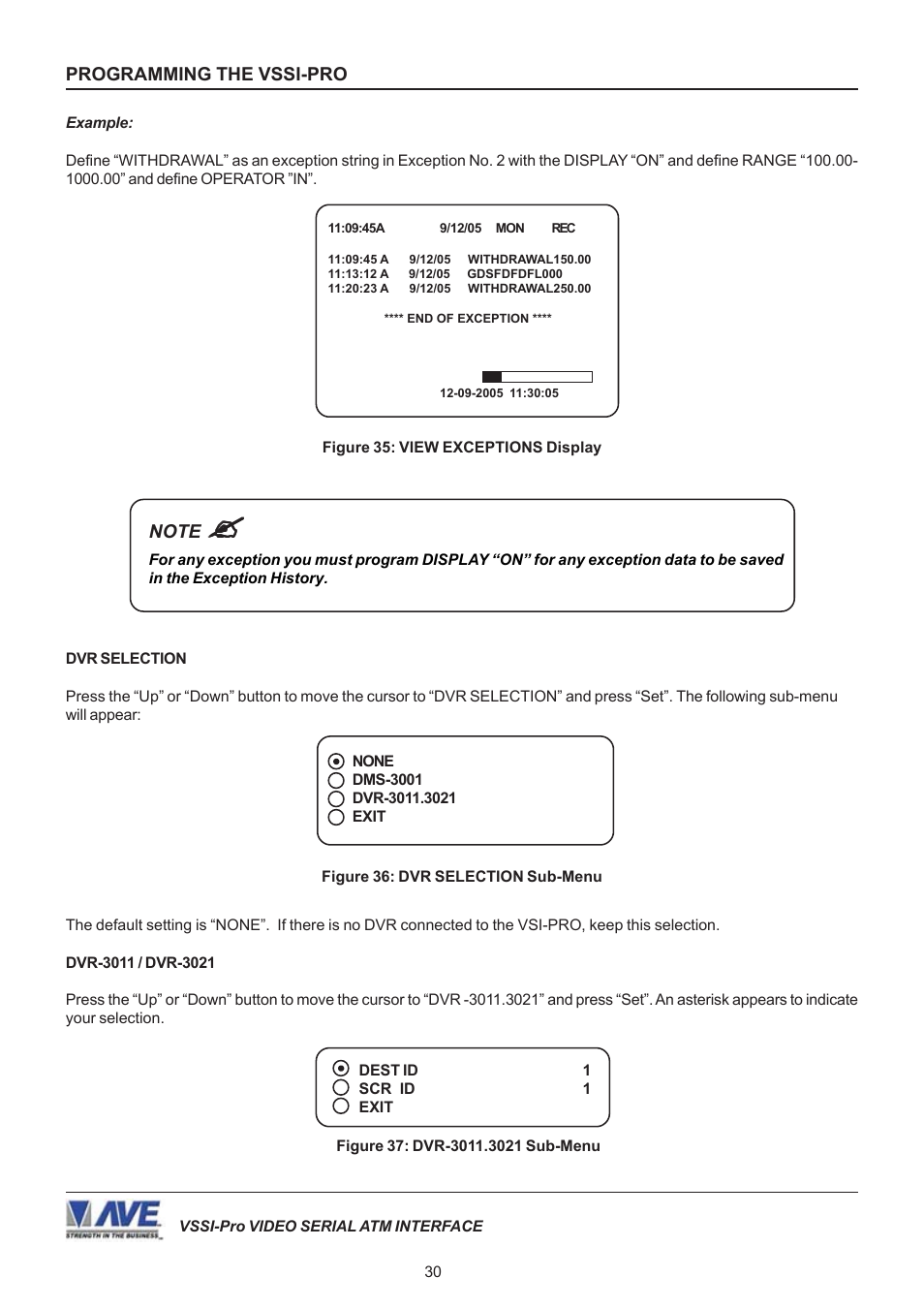 AVE Video Serial Synchronous ATM Interface VSSI-PRO User Manual | Page 30 / 64