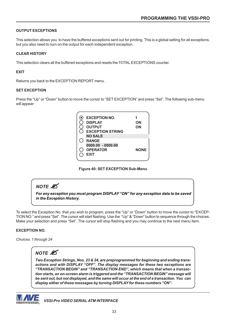 AVE Video Serial Synchronous ATM Interface VSSI-PRO User Manual | Page 33 / 64