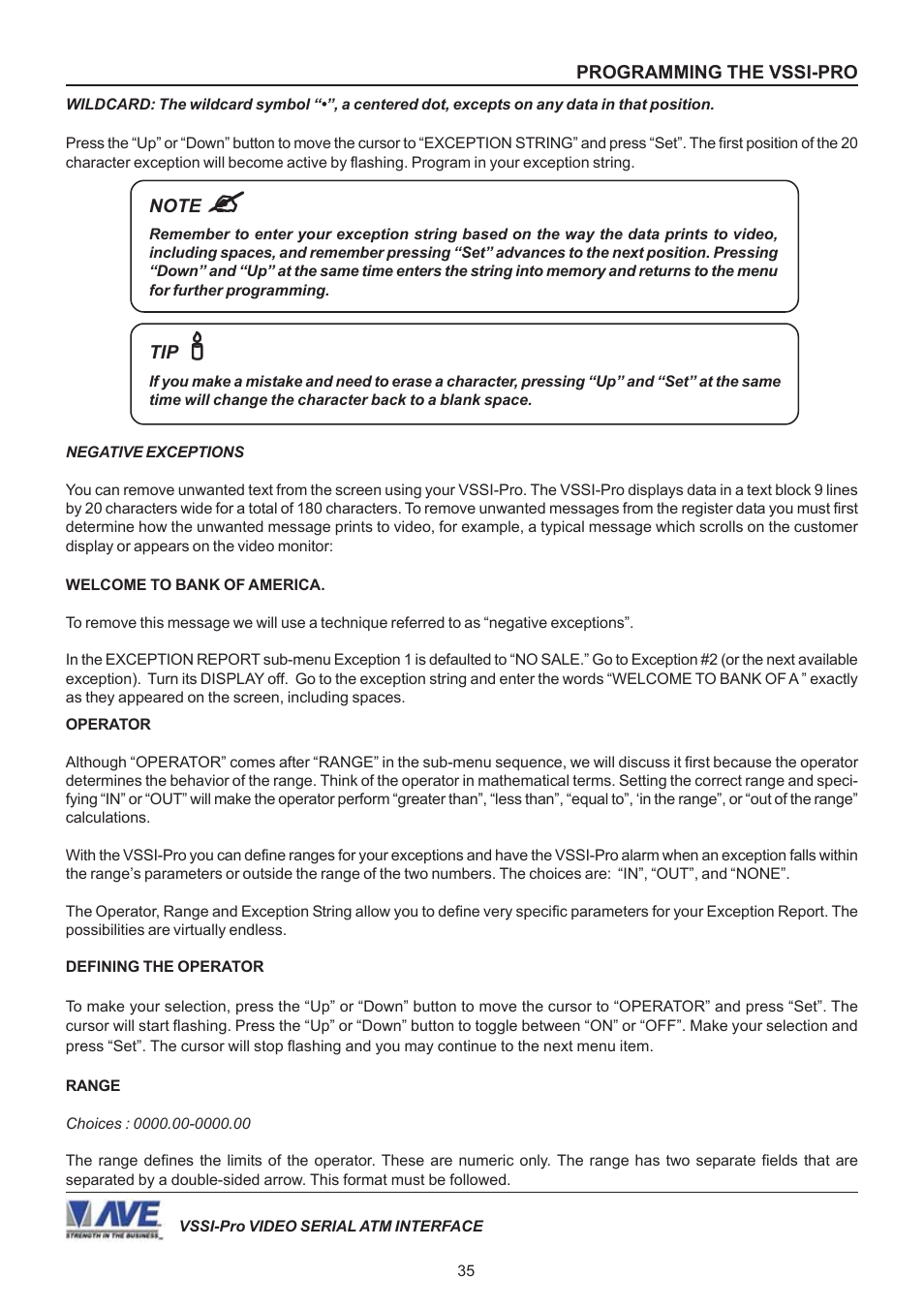 AVE Video Serial Synchronous ATM Interface VSSI-PRO User Manual | Page 35 / 64
