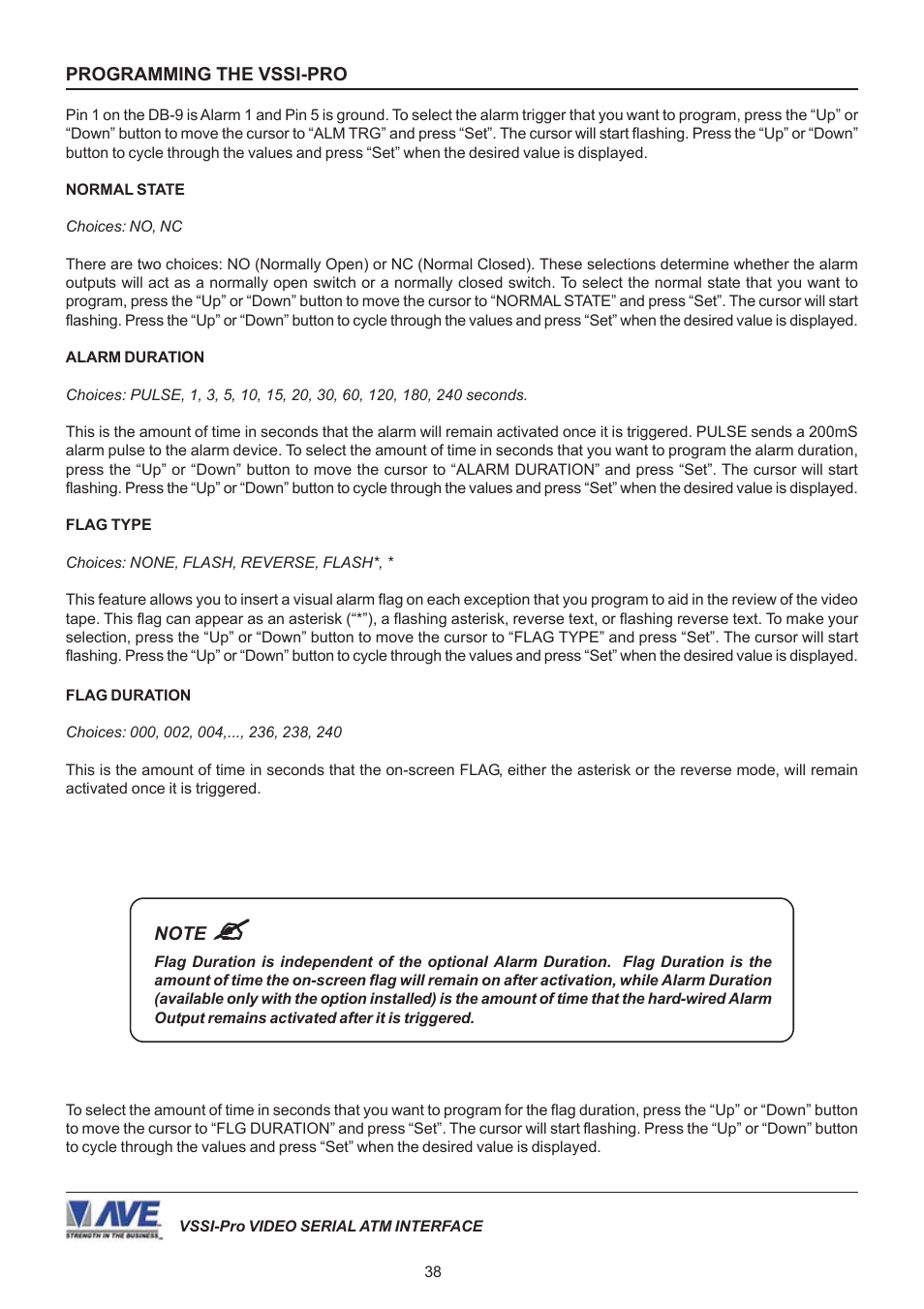 AVE Video Serial Synchronous ATM Interface VSSI-PRO User Manual | Page 38 / 64