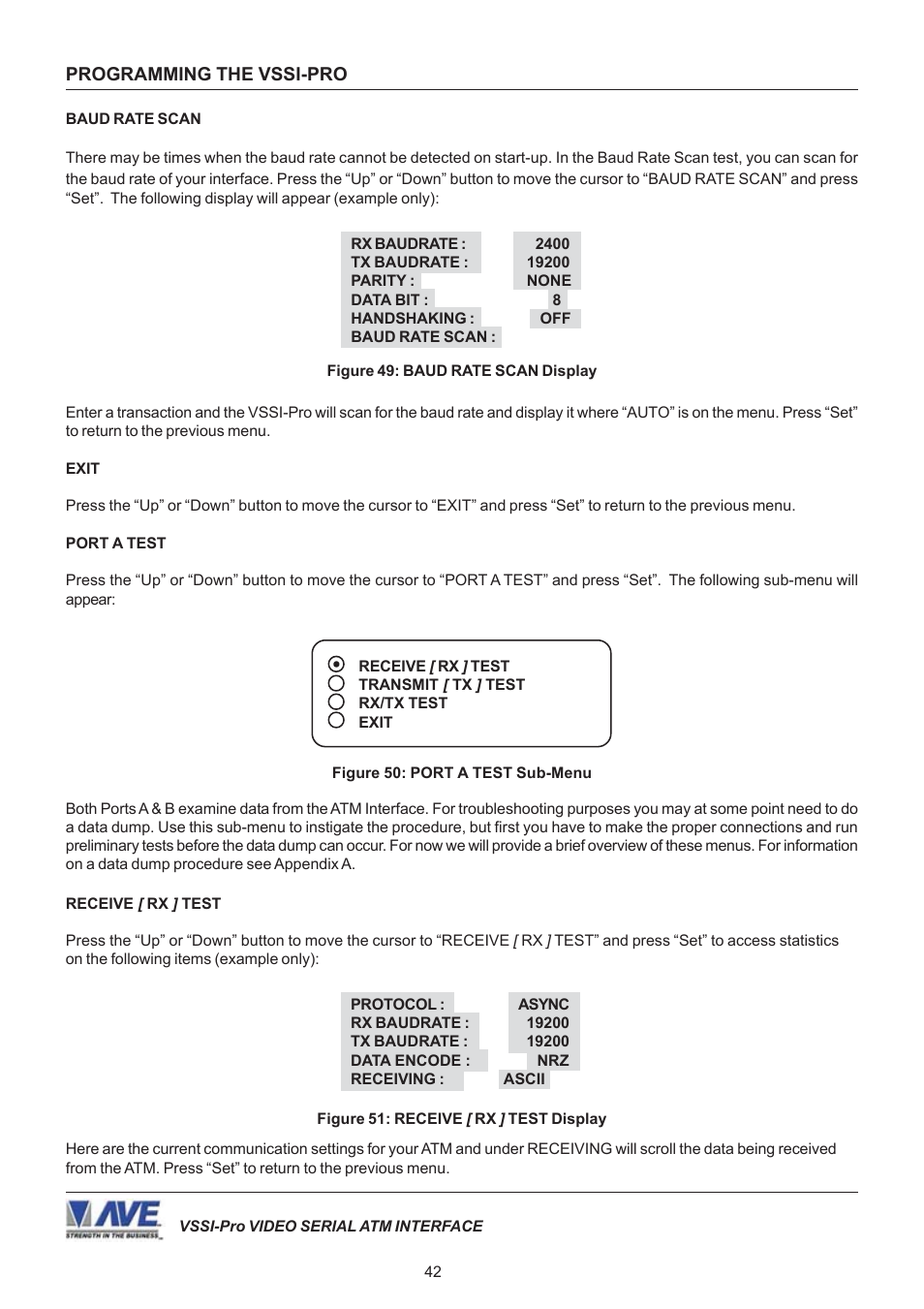 AVE Video Serial Synchronous ATM Interface VSSI-PRO User Manual | Page 42 / 64