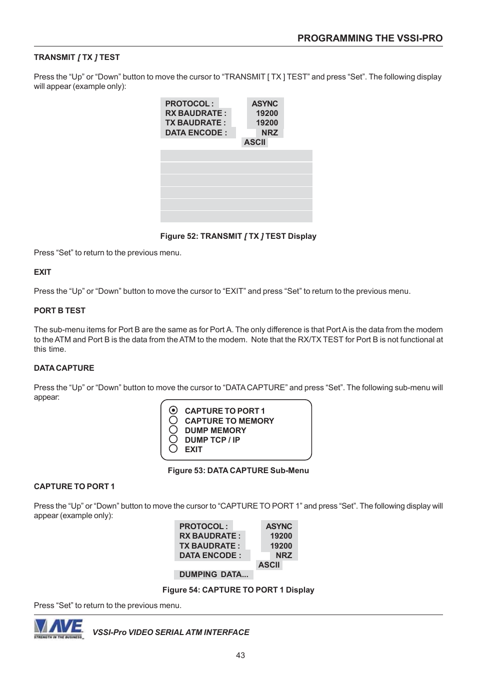 AVE Video Serial Synchronous ATM Interface VSSI-PRO User Manual | Page 43 / 64