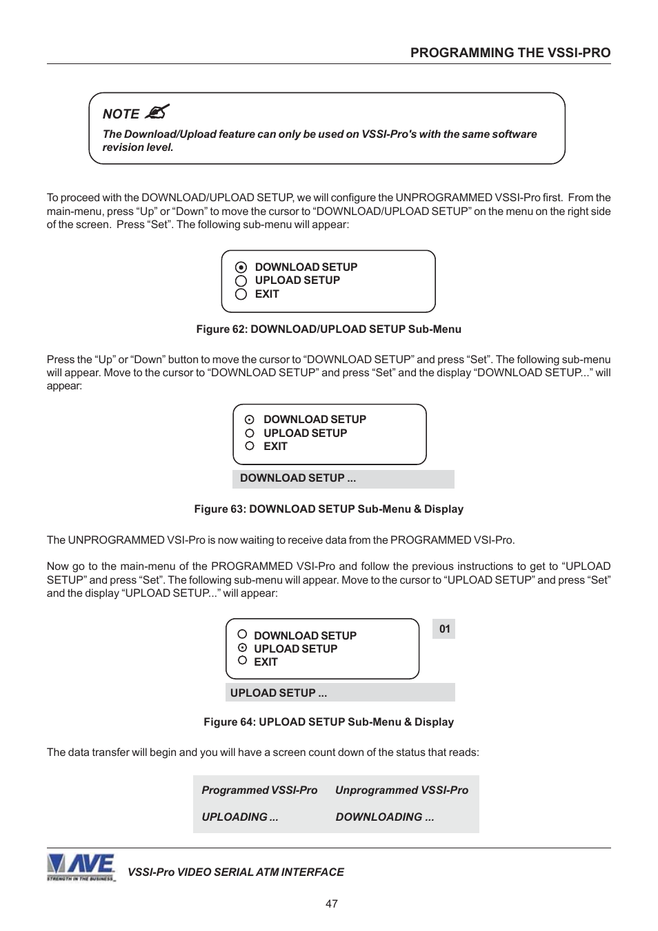AVE Video Serial Synchronous ATM Interface VSSI-PRO User Manual | Page 47 / 64