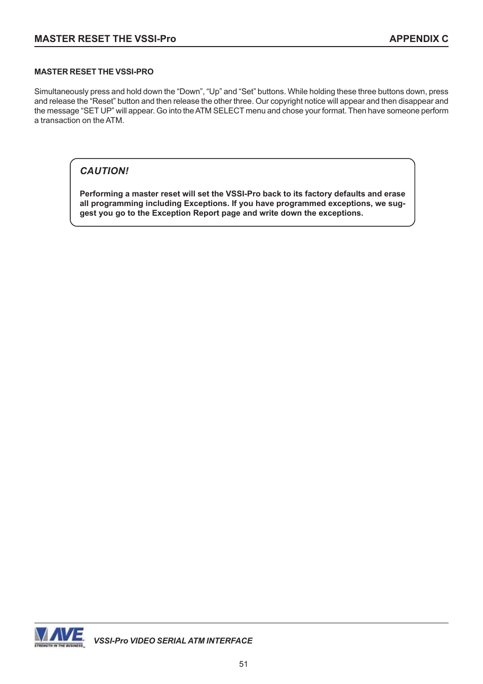 AVE Video Serial Synchronous ATM Interface VSSI-PRO User Manual | Page 51 / 64
