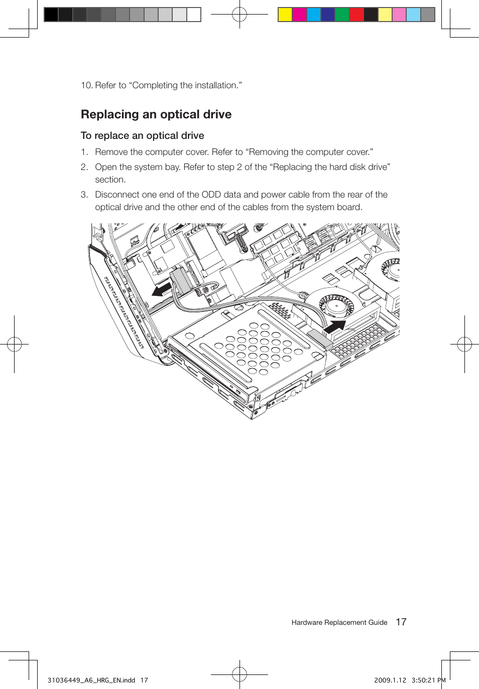 Replacing an optical drive | Lenovo IdeaCentre A600 User Manual | Page 20 / 33