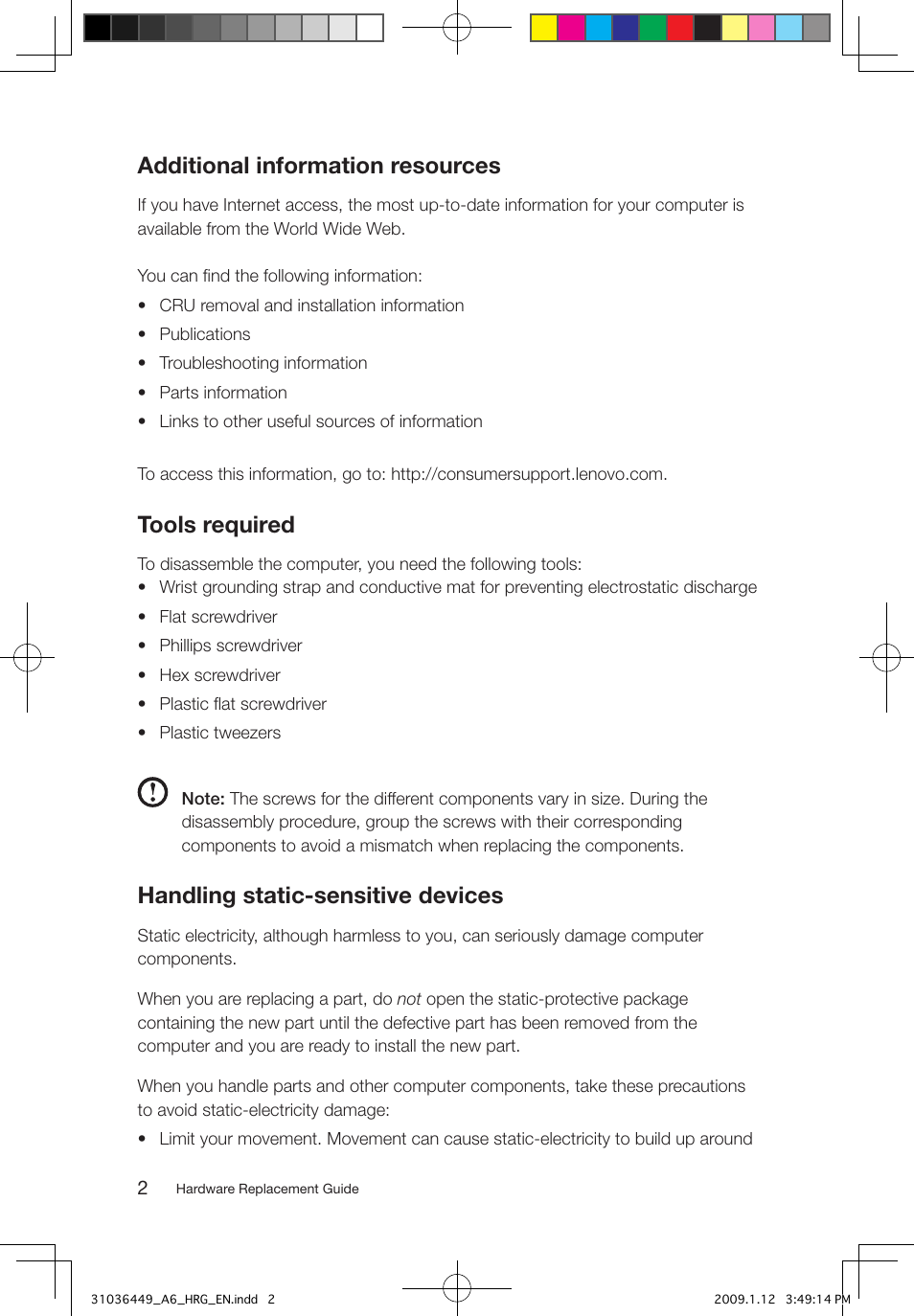 Additional information resources, Tools required, Handling static-sensitive devices | Lenovo IdeaCentre A600 User Manual | Page 5 / 33