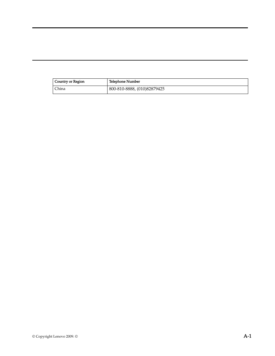 Appendix a. service and support, Telephone technical support | Lenovo L2060 Wide LCD Monitor User Manual | Page 25 / 27