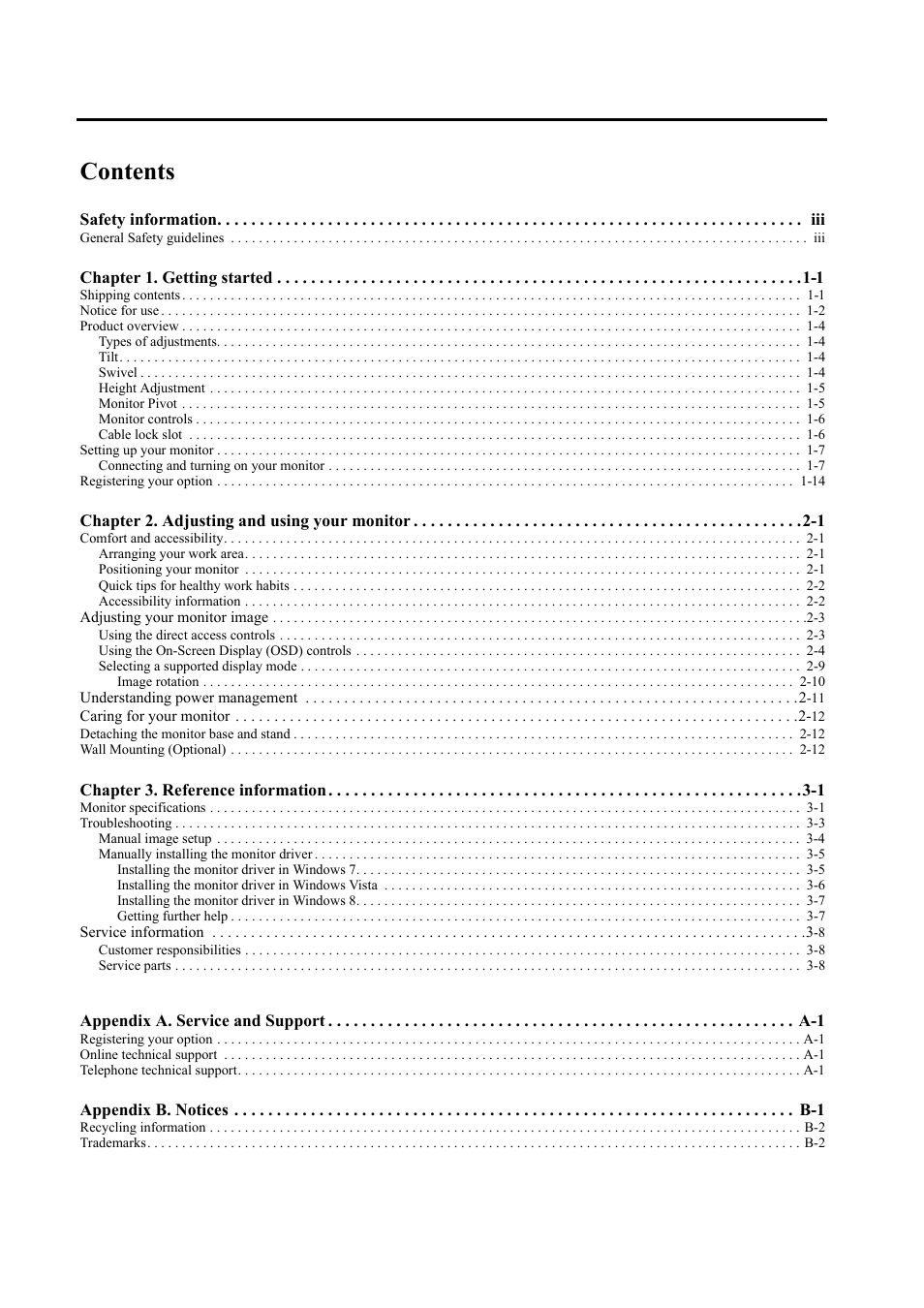 Lenovo ThinkVision LT3053p 30in LCD Monitor User Manual | Page 3 / 45