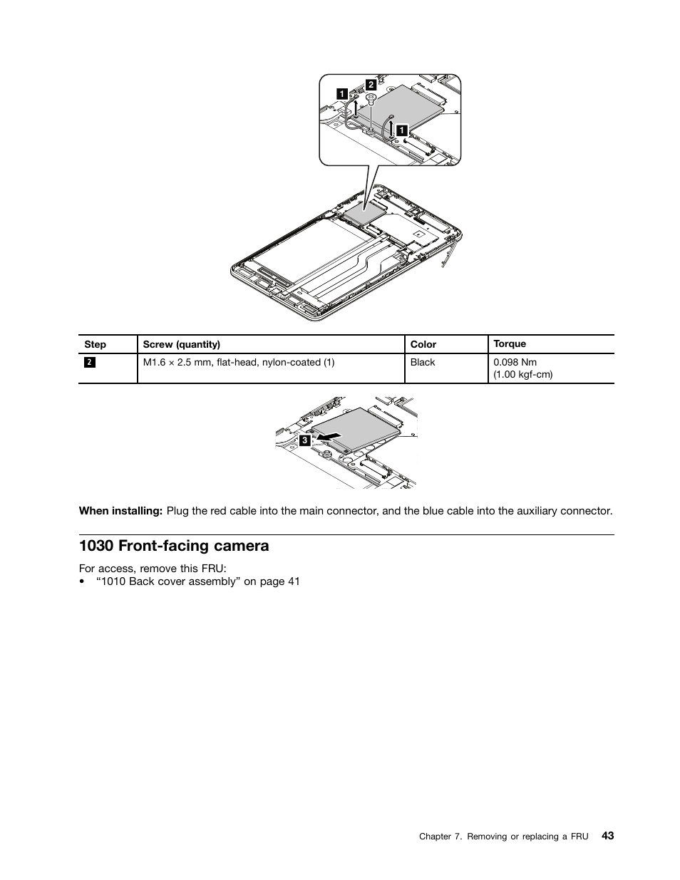 1030 front-facing camera | Lenovo ThinkPad 8 User Manual | Page 49 / 66