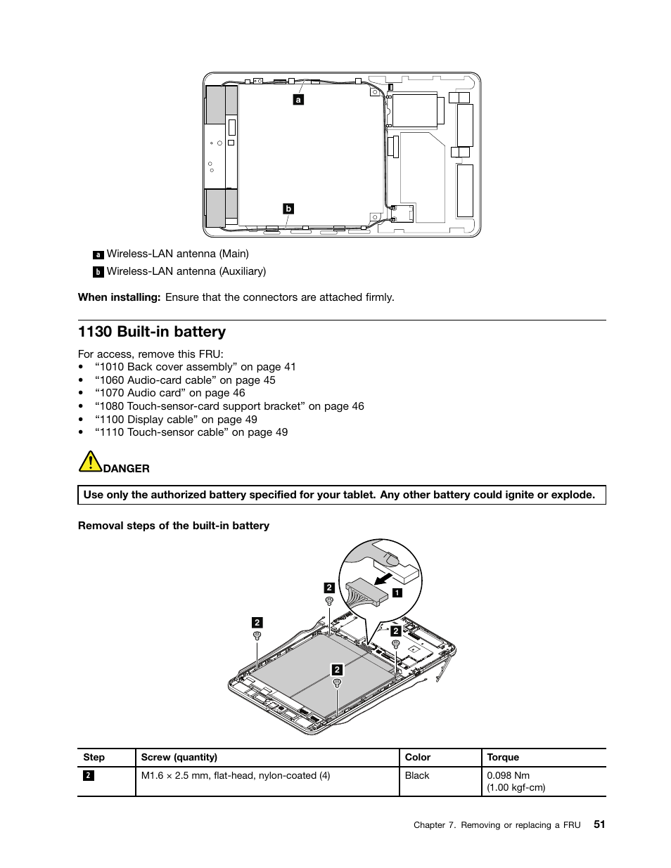 1130 built-in battery | Lenovo ThinkPad 8 User Manual | Page 57 / 66