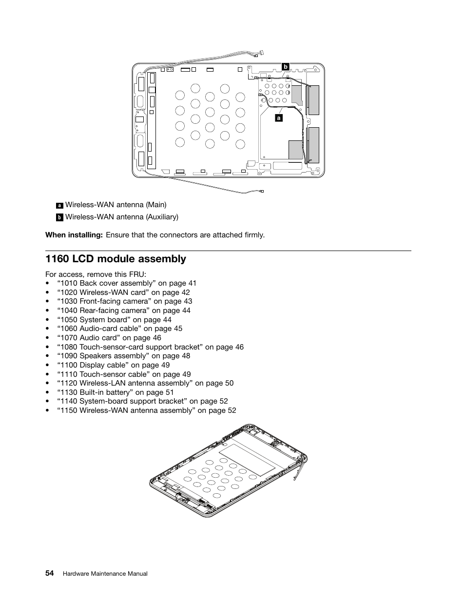 1160 lcd module assembly | Lenovo ThinkPad 8 User Manual | Page 60 / 66
