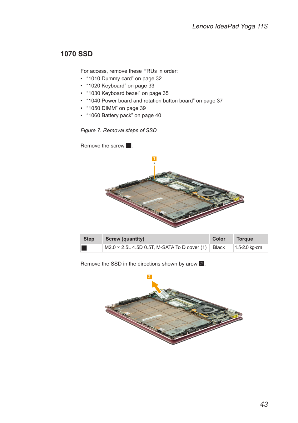 1070 ssd | Lenovo Yoga 11s Notebook IdeaPad User Manual | Page 47 / 77