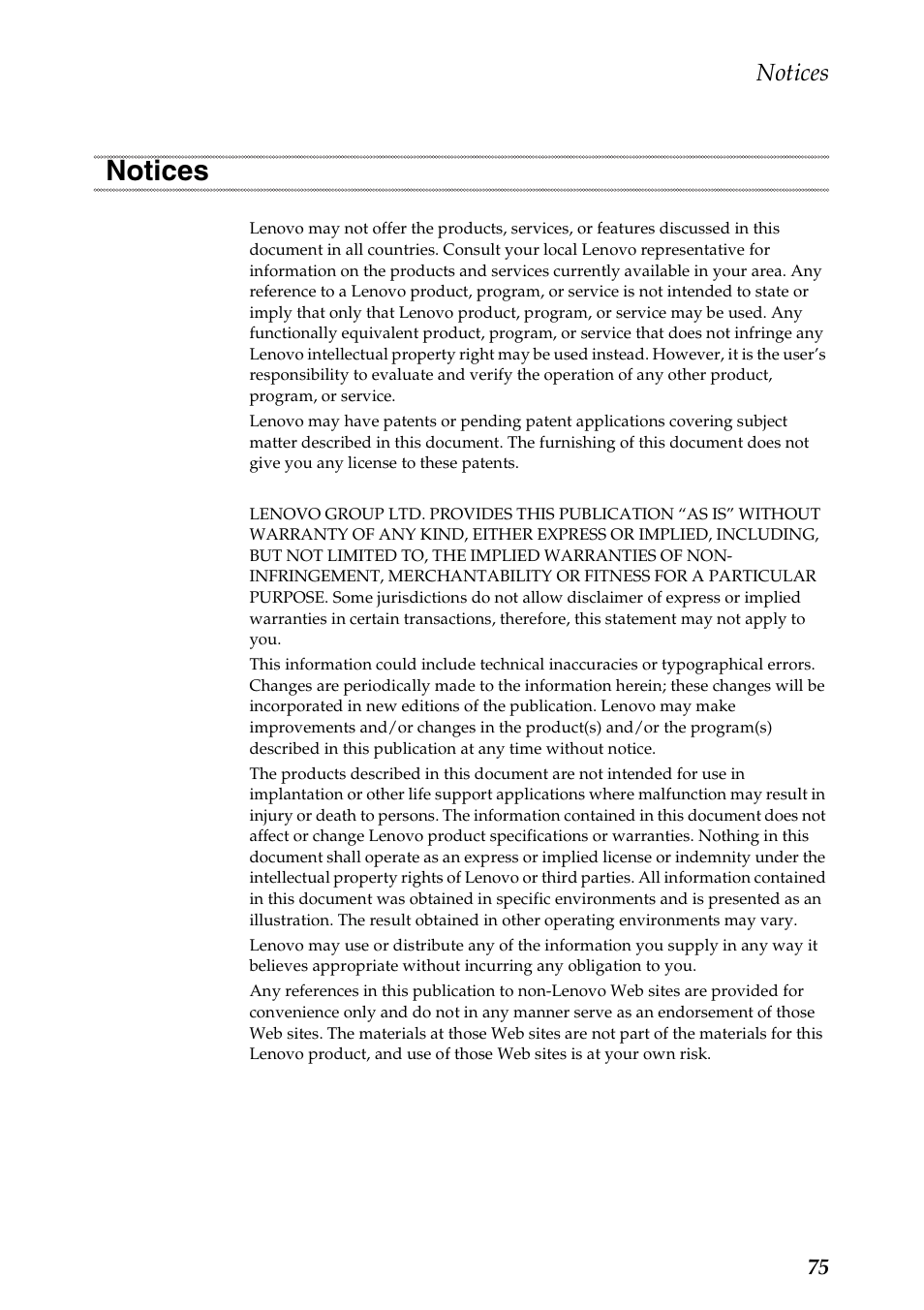 Notices | Lenovo IdeaPad S415 Touch Notebook User Manual | Page 79 / 80