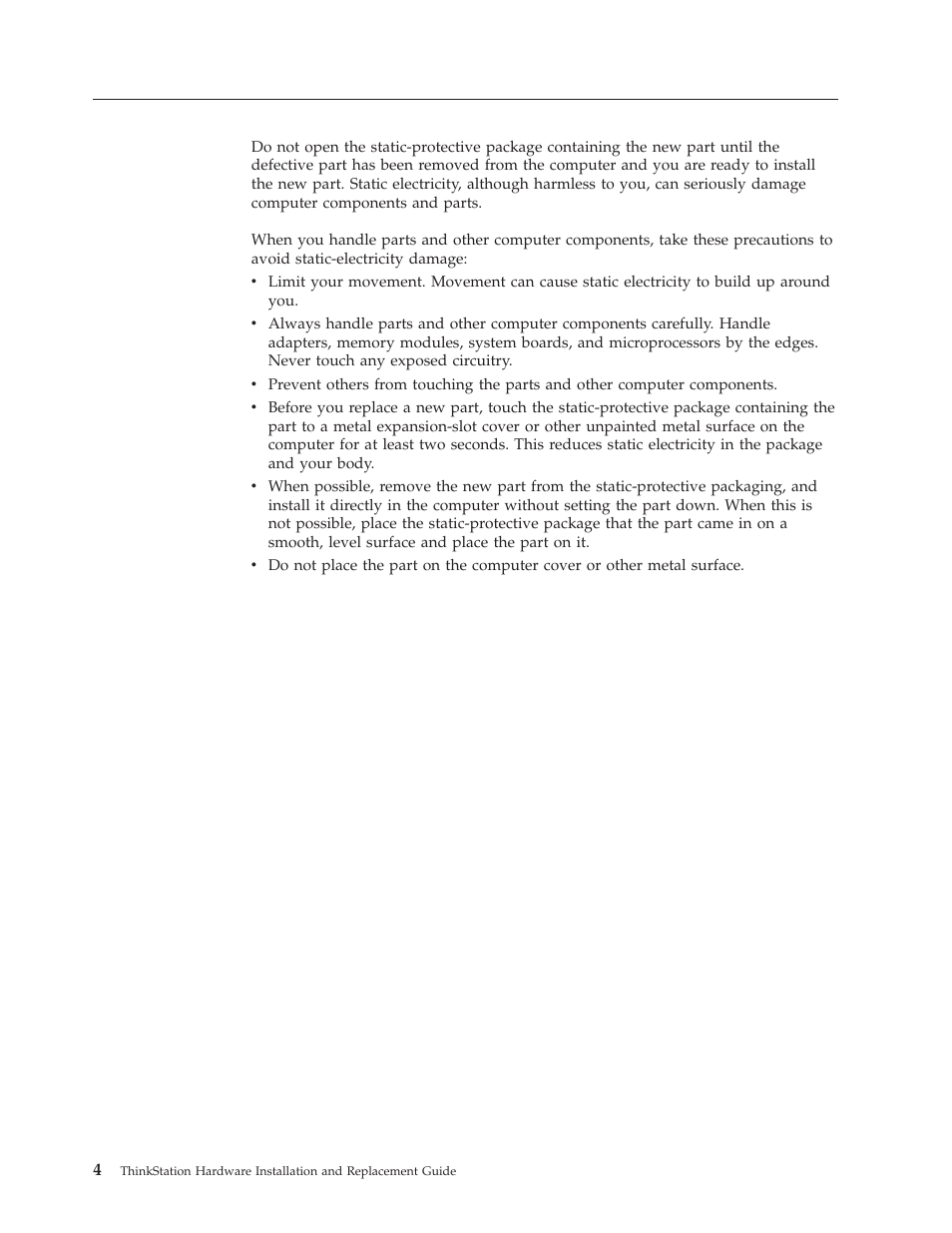 Handling static-sensitive devices, Handling, Static-sensitive | Devices | Lenovo THINKSTATION D10 User Manual | Page 12 / 58