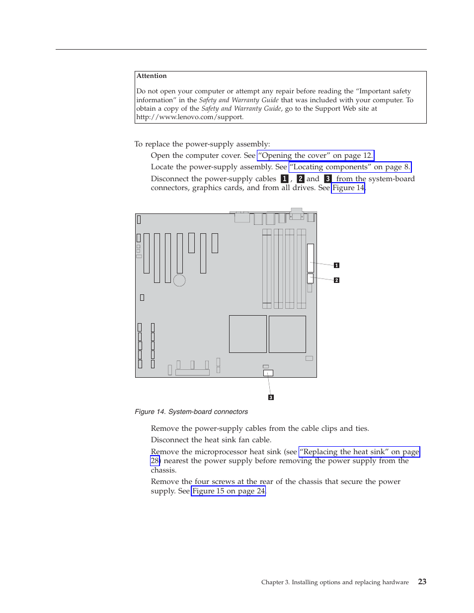 Replacing the power supply assembly, Replacing, Power | Supply, Assembly, System-board, Connectors | Lenovo THINKSTATION D10 User Manual | Page 31 / 58
