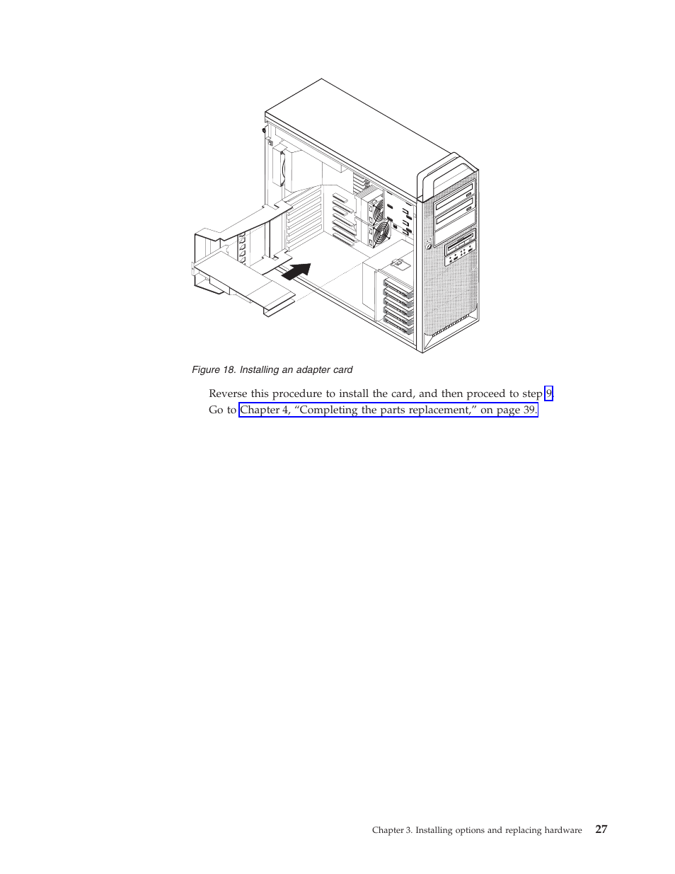 Installing, Adapter, Card | Lenovo THINKSTATION D10 User Manual | Page 35 / 58