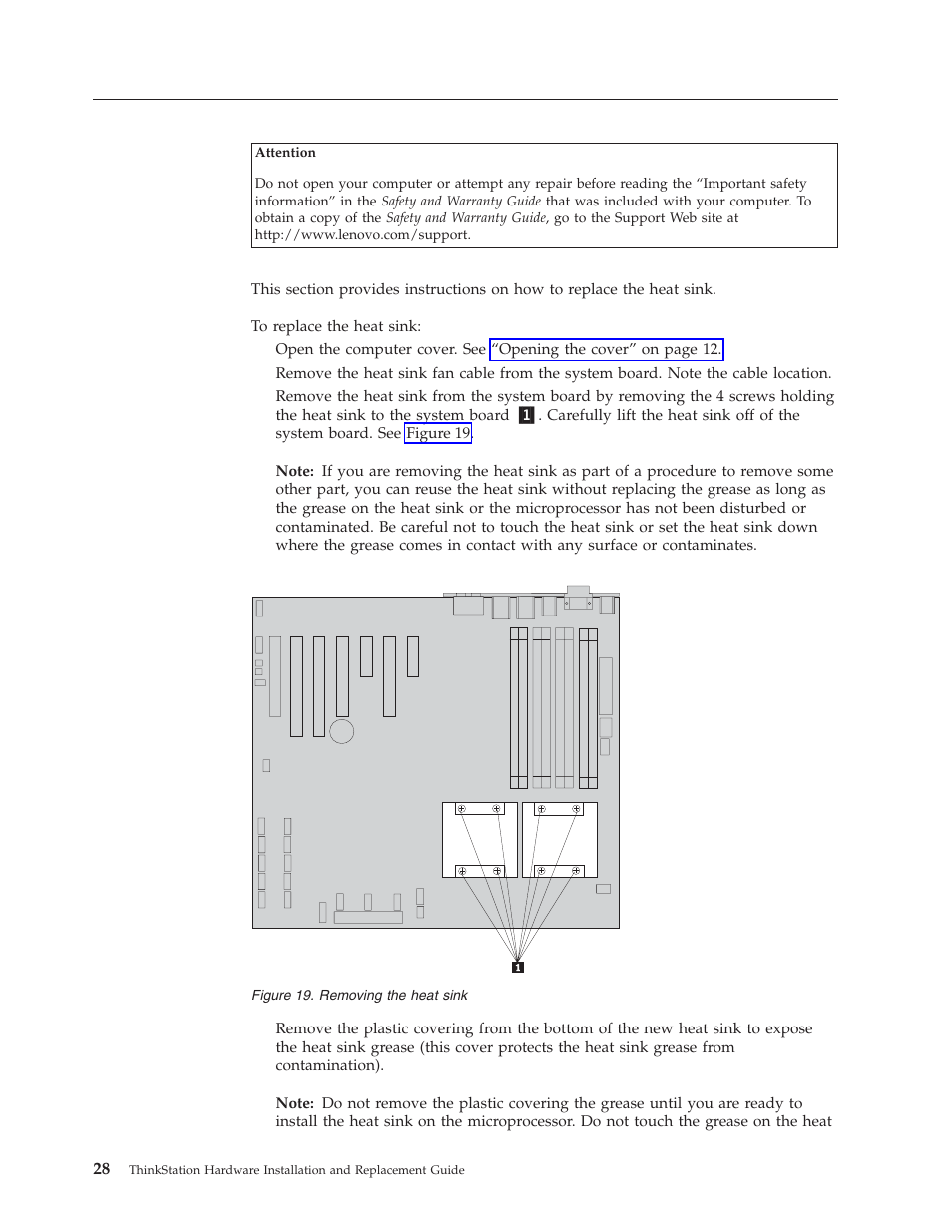 Replacing the heat sink, Replacing, Heat | Sink, Removing | Lenovo THINKSTATION D10 User Manual | Page 36 / 58