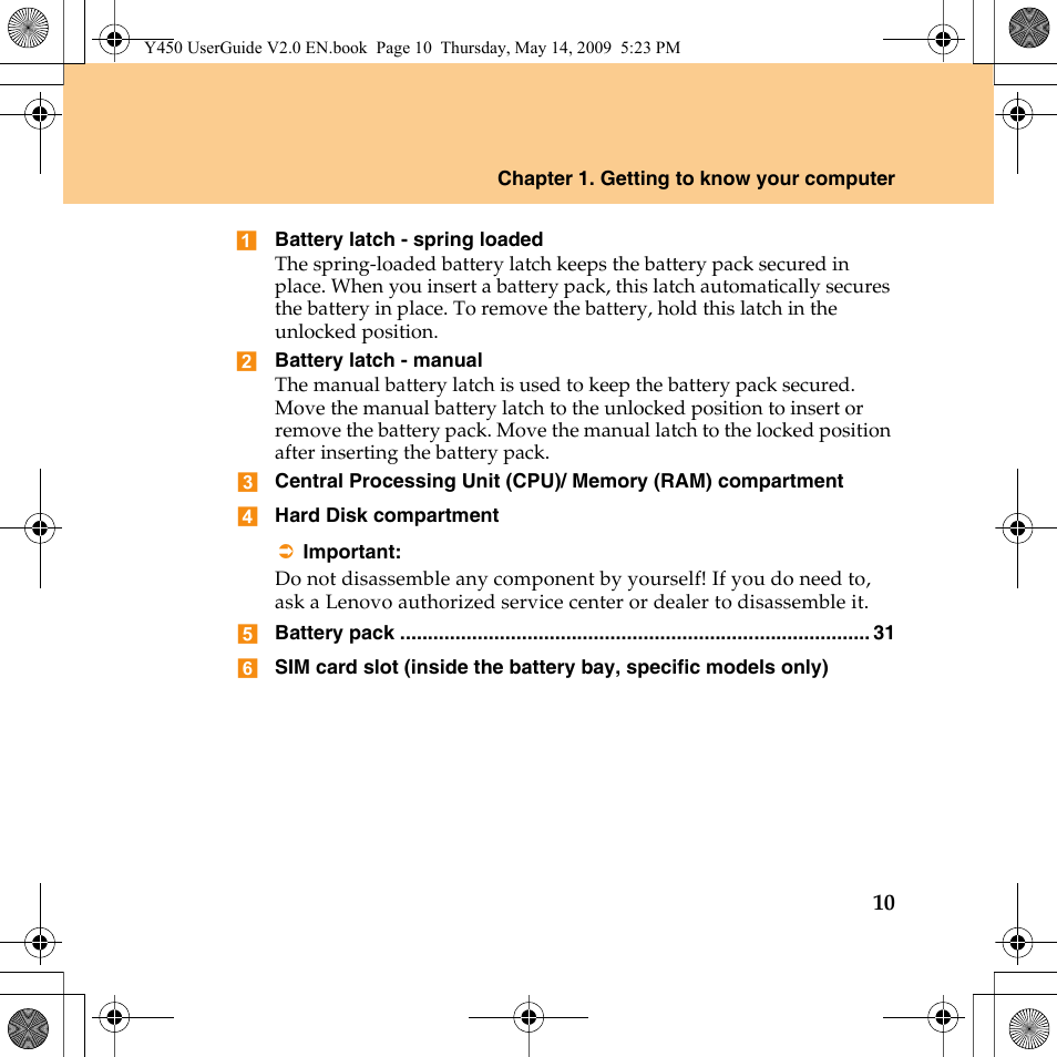 Lenovo IdeaPad Y450 User Manual | Page 19 / 148