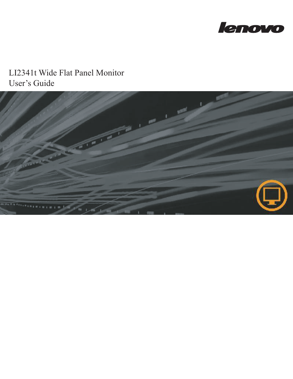 Lenovo Li2341t Wide Flat Panel Monitor User Manual | 34 pages