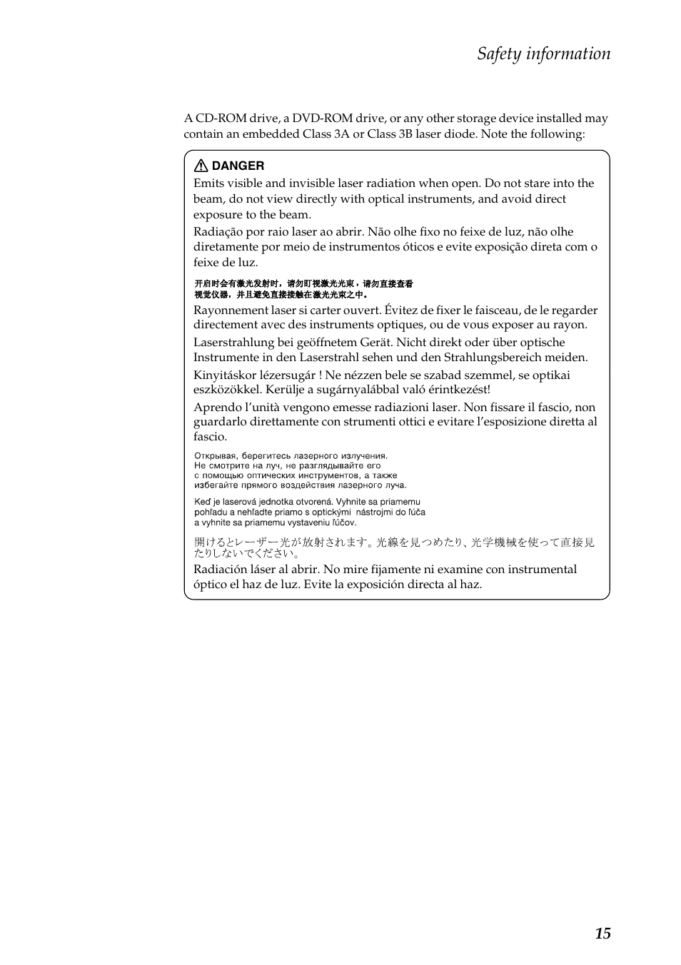 Safety information | Lenovo E10-30 User Manual | Page 19 / 86