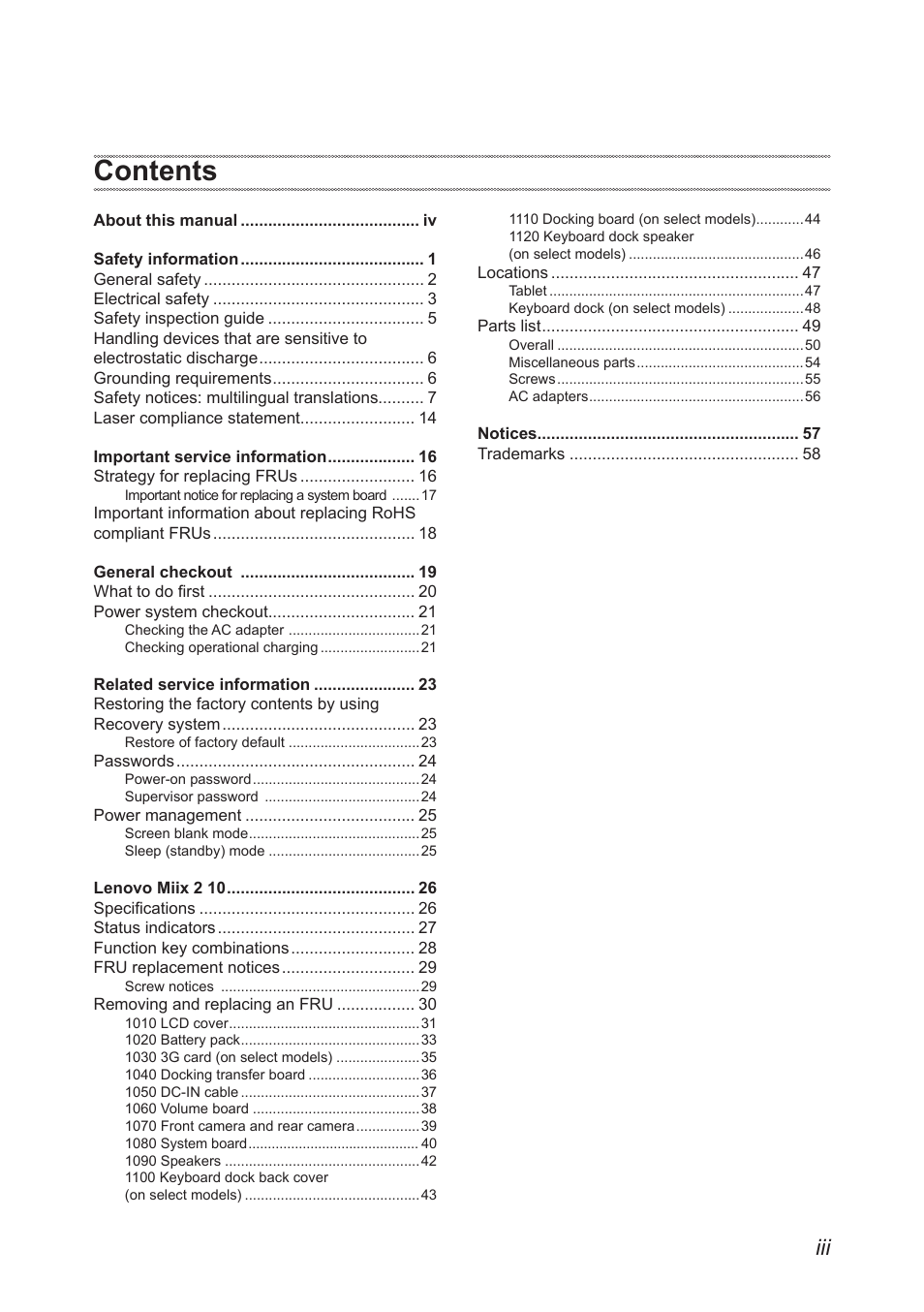 Lenovo Miix 2 10 Tablet Lenovo User Manual | Page 3 / 62