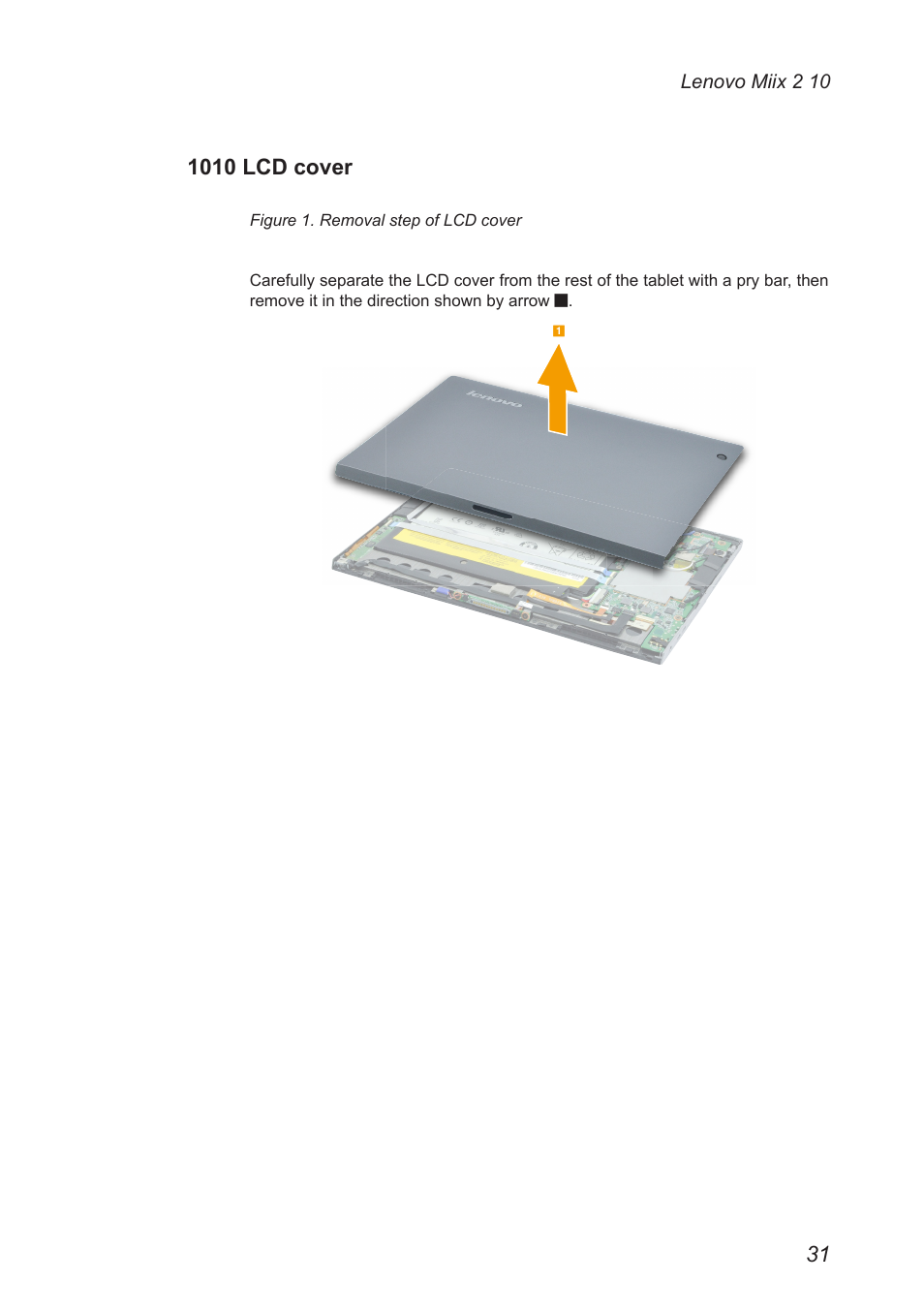 1010 lcd cover | Lenovo Miix 2 10 Tablet Lenovo User Manual | Page 35 / 62