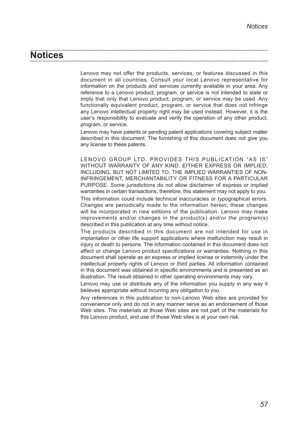 Notices | Lenovo Miix 2 10 Tablet Lenovo User Manual | Page 61 / 62