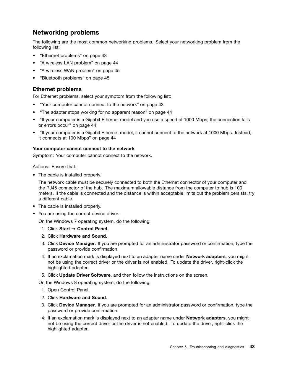 Networking problems | Lenovo S710 All-in-One User Manual | Page 49 / 118