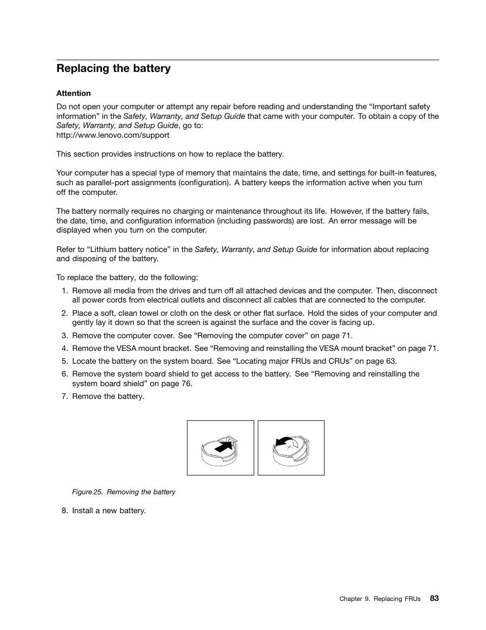 Replacing the battery | Lenovo S710 All-in-One User Manual | Page 89 / 118
