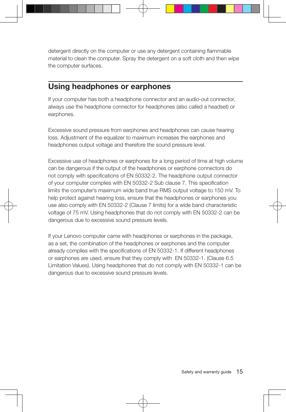 Using headphones or earphones | Lenovo C315 All-In-One User Manual | Page 20 / 47