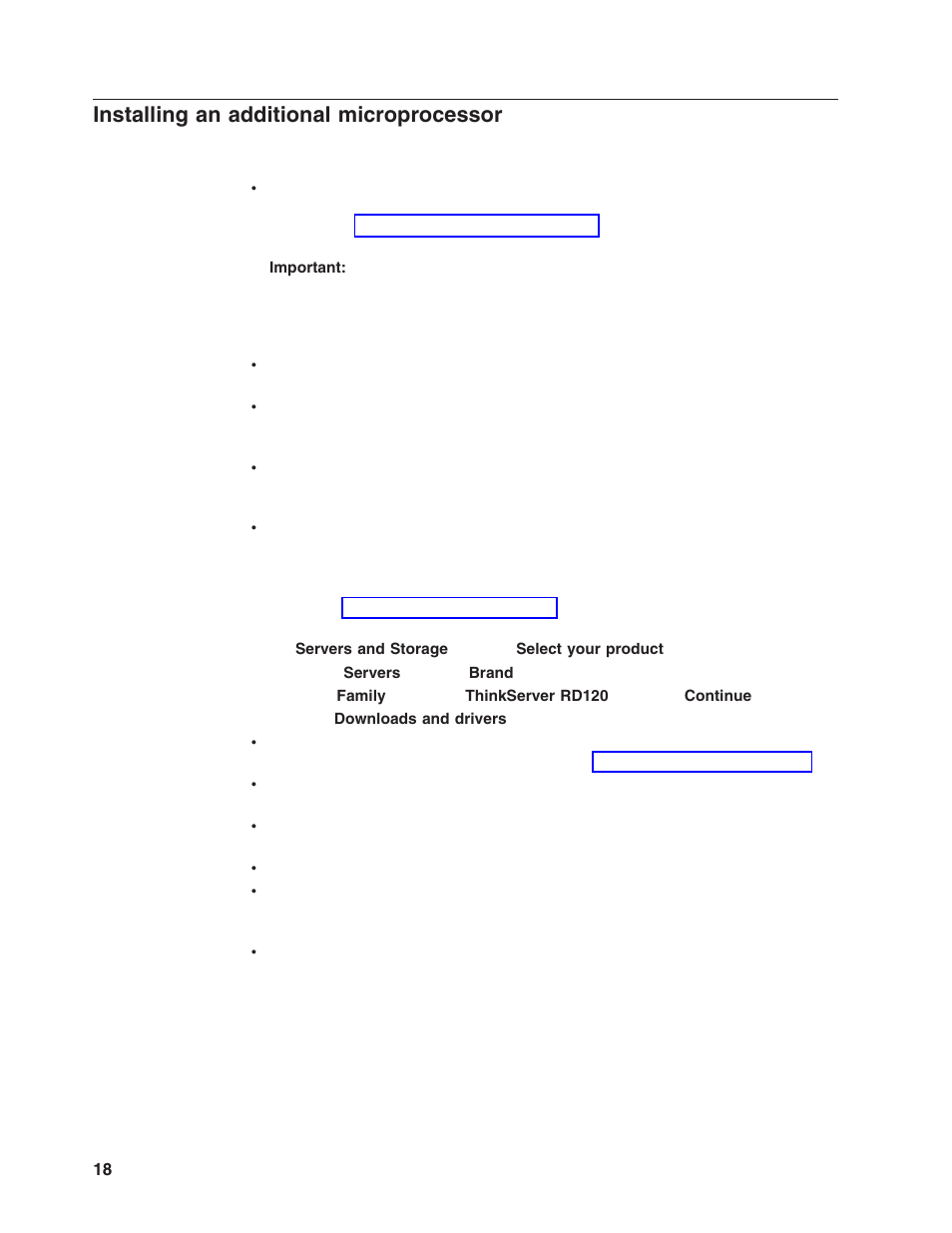 Installing an additional microprocessor, Installing, Additional | Microprocessor | Lenovo ThinkServer RD120 User Manual | Page 32 / 100