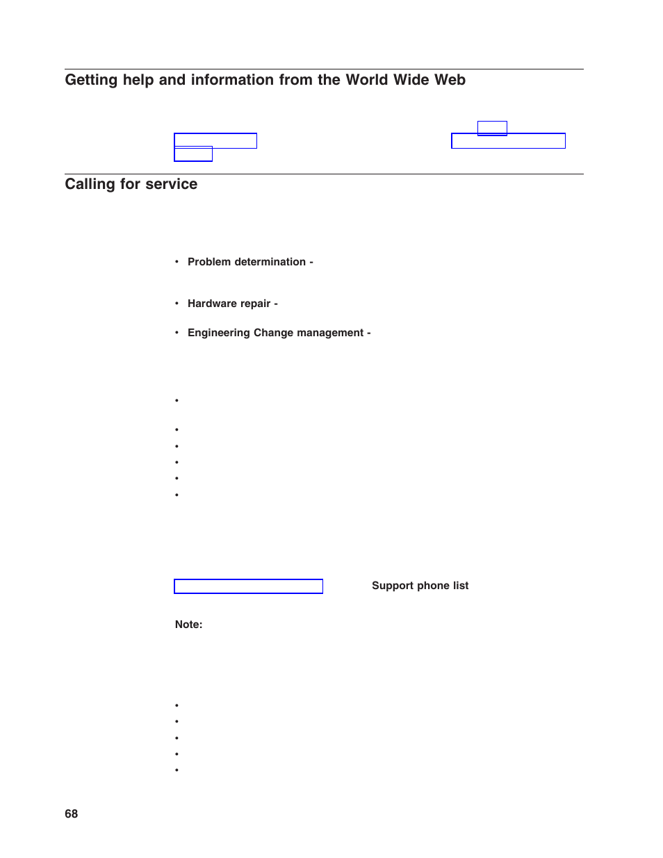 Calling for service, Getting, Help | Information, From, World, Wide, Calling, Service | Lenovo ThinkServer RD120 User Manual | Page 82 / 100