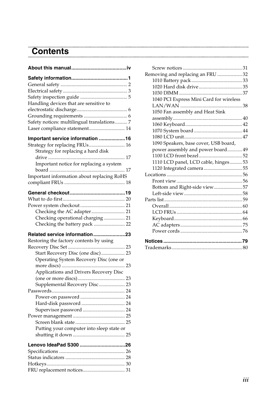 Lenovo IdeaPad S300 Notebook User Manual | Page 3 / 84