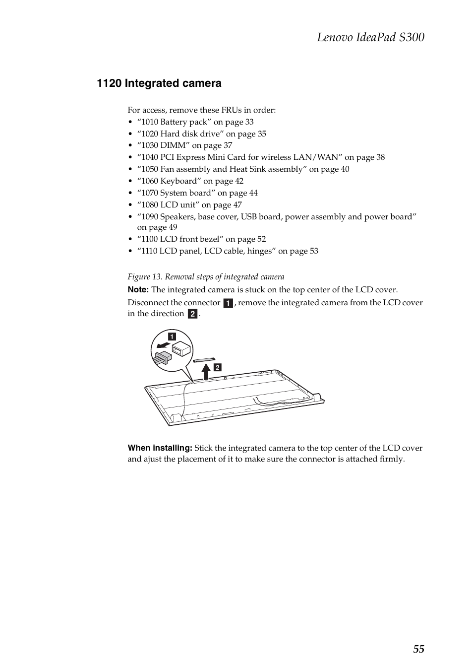 1120 integrated camera, Lenovo ideapad s300 | Lenovo IdeaPad S300 Notebook User Manual | Page 59 / 84