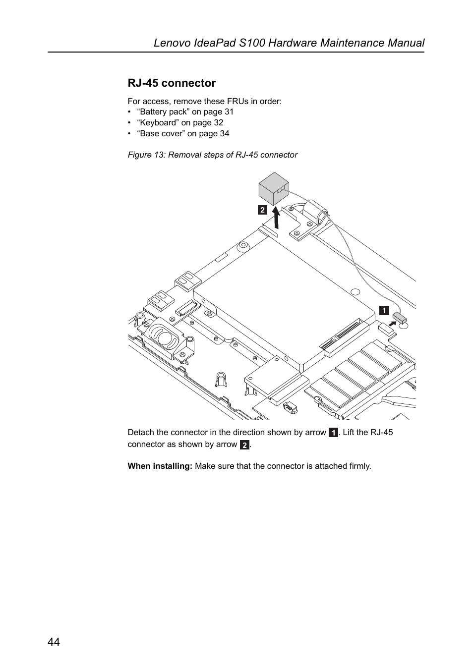 Rj-45 connector | Lenovo IdeaPad S100 User Manual | Page 48 / 79